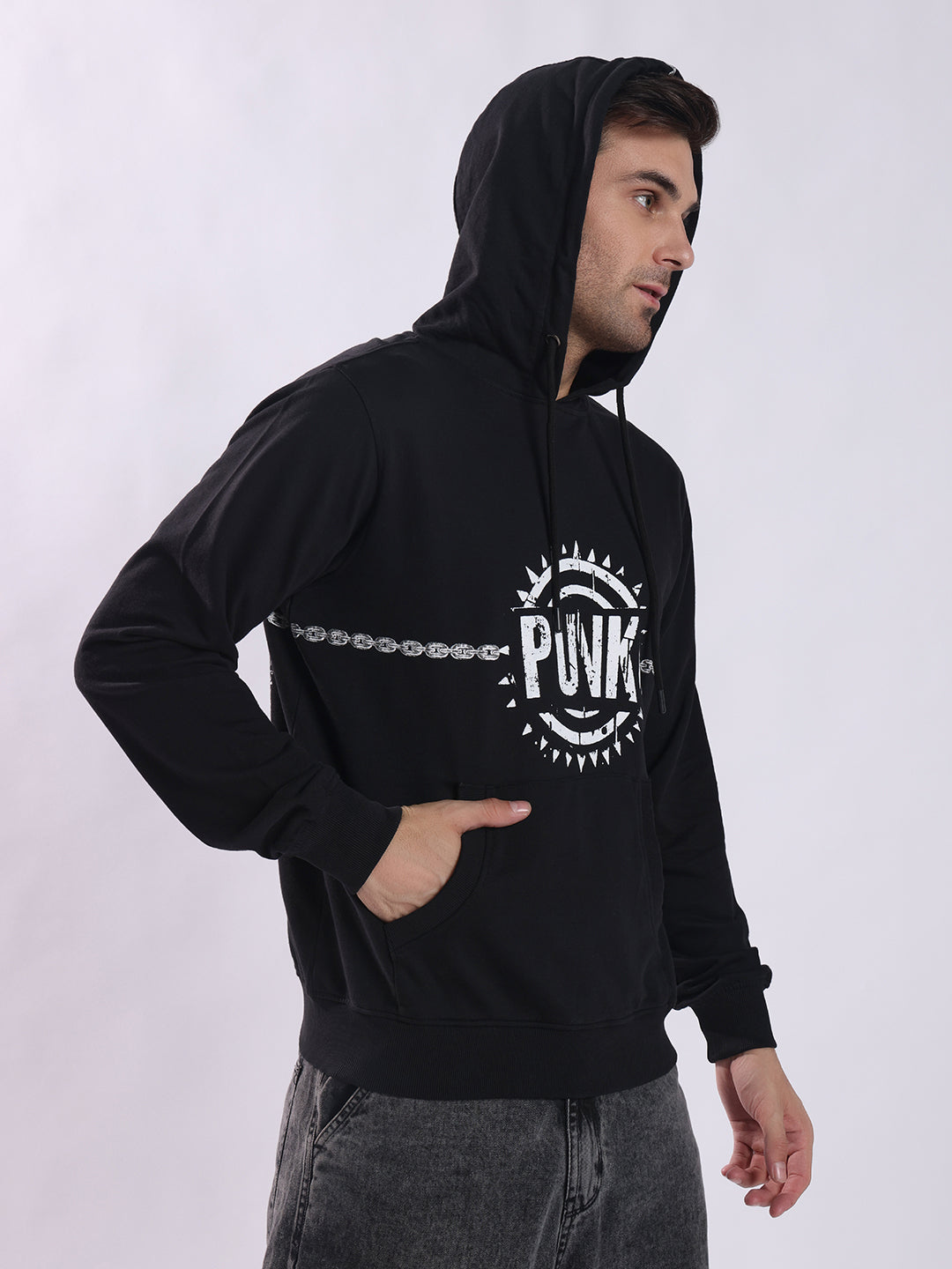 Punk Black Gothic Sweatshirt CHAINED-GUITAR