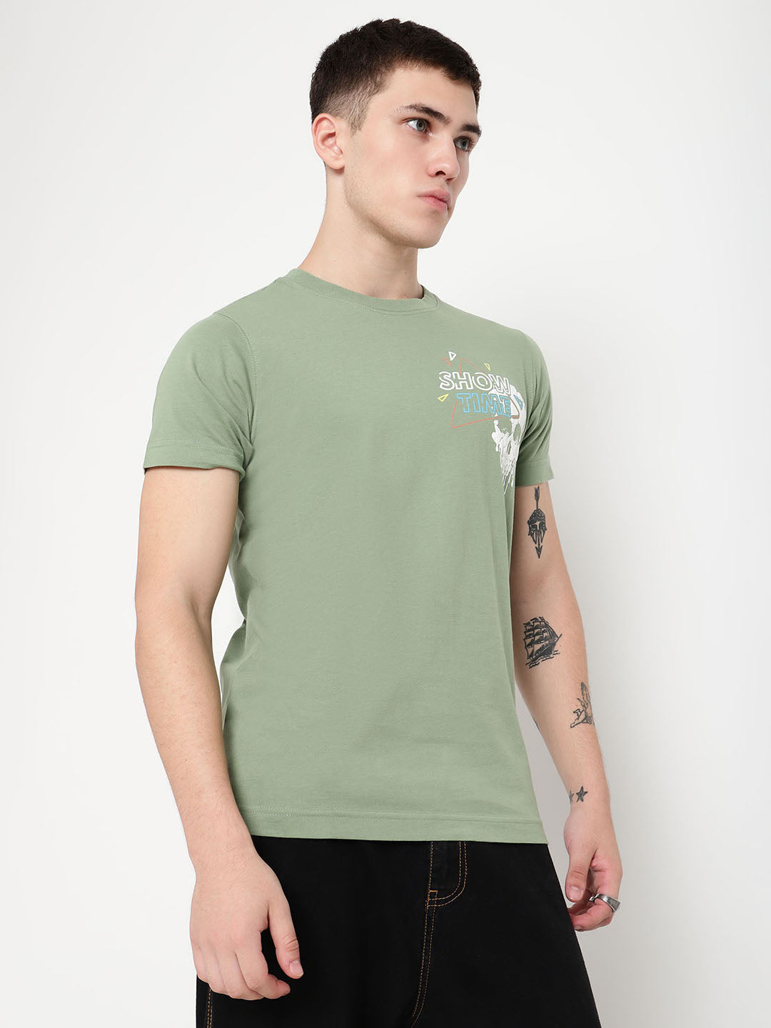 PUNK Olive CHANNEL-PUNK Regular Fit Tshirt