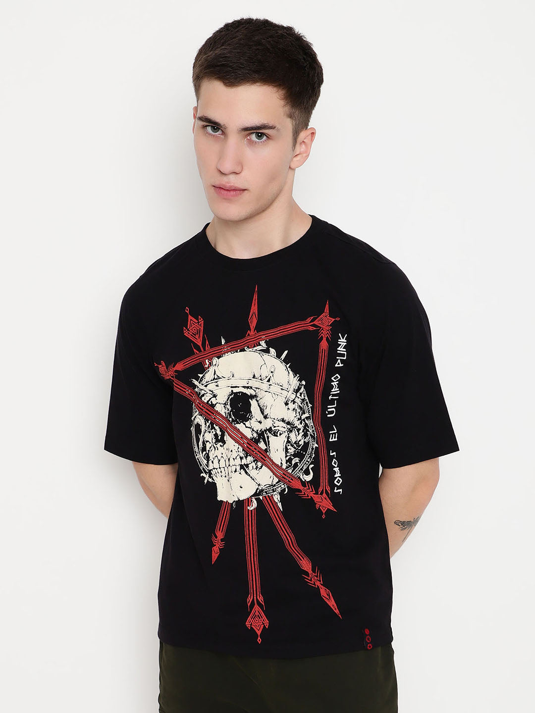 PUNK Black SINTRA-GOTHIC Short Sleeves Oversized Tshirt