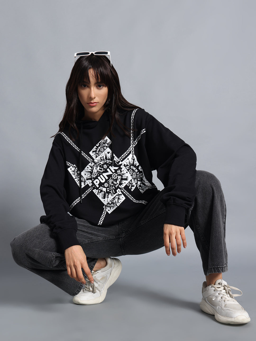 Chained PUNK Black Sweatshirt for Women | Buddy Set by PUNK