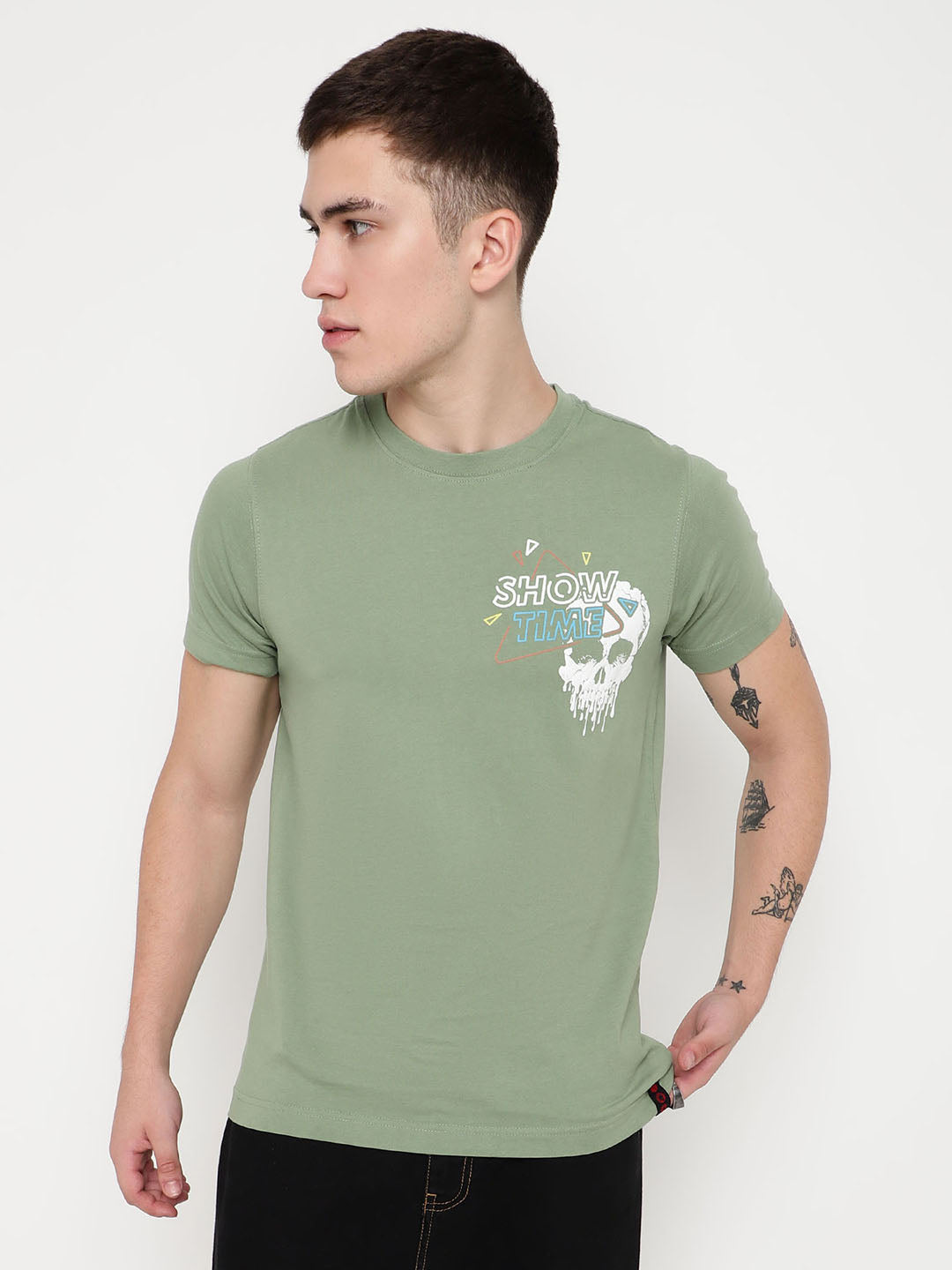 PUNK Olive CHANNEL-PUNK Regular Fit Tshirt