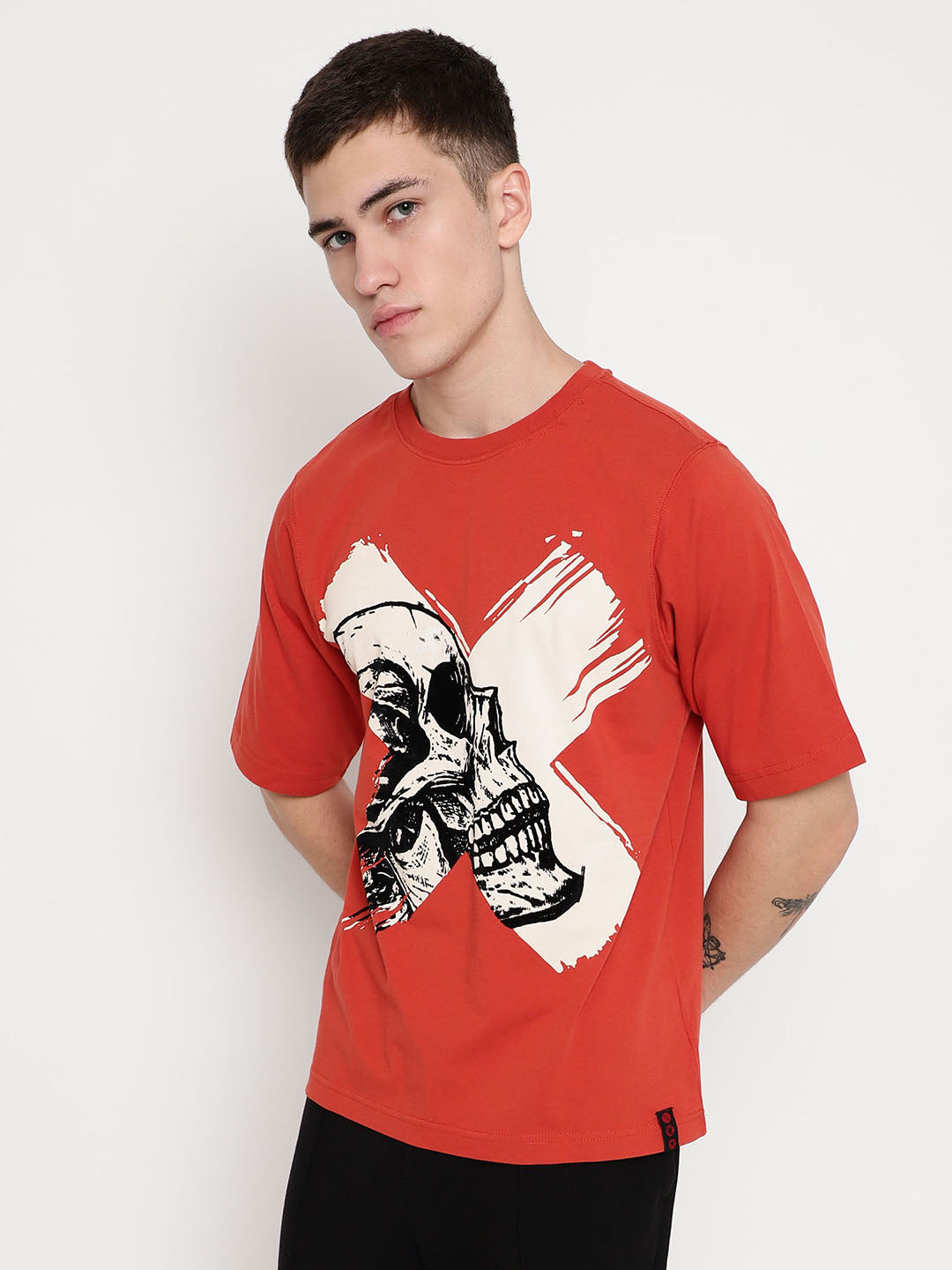 PUNK Rust CROSS-SKULL Oversized Tshirt