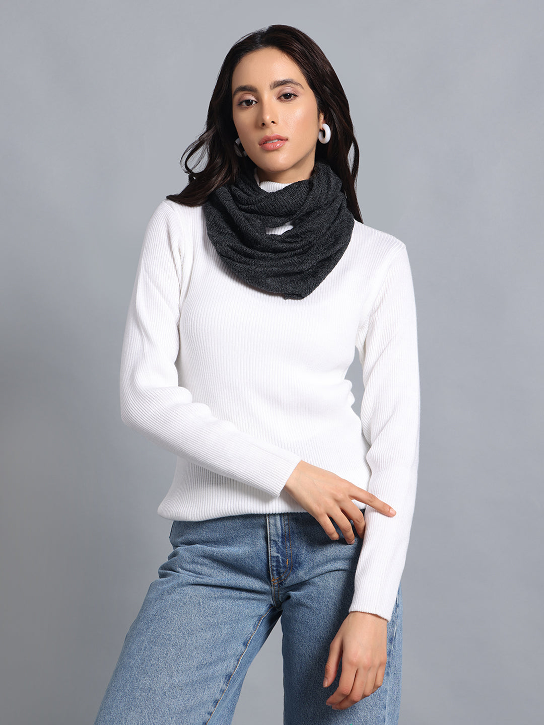 PUNK Charcoal Infinity Muffler, Snood & Scarve