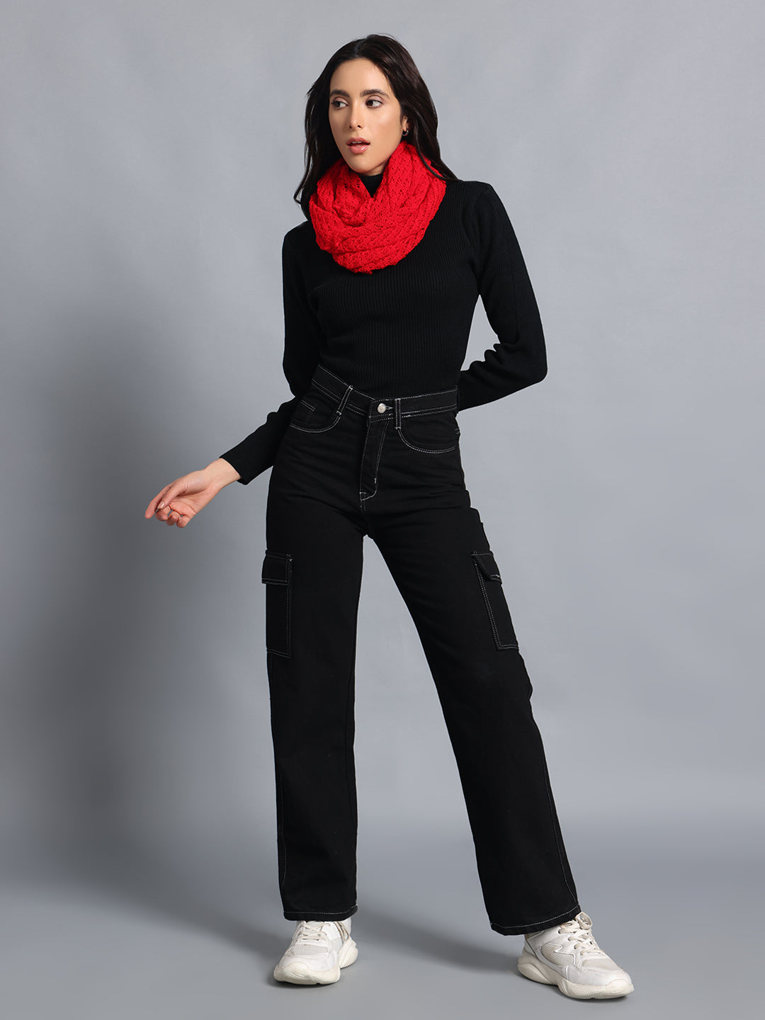 PUNK Red Infinity Muffler: Bold, Warm, and Effortlessly Cool