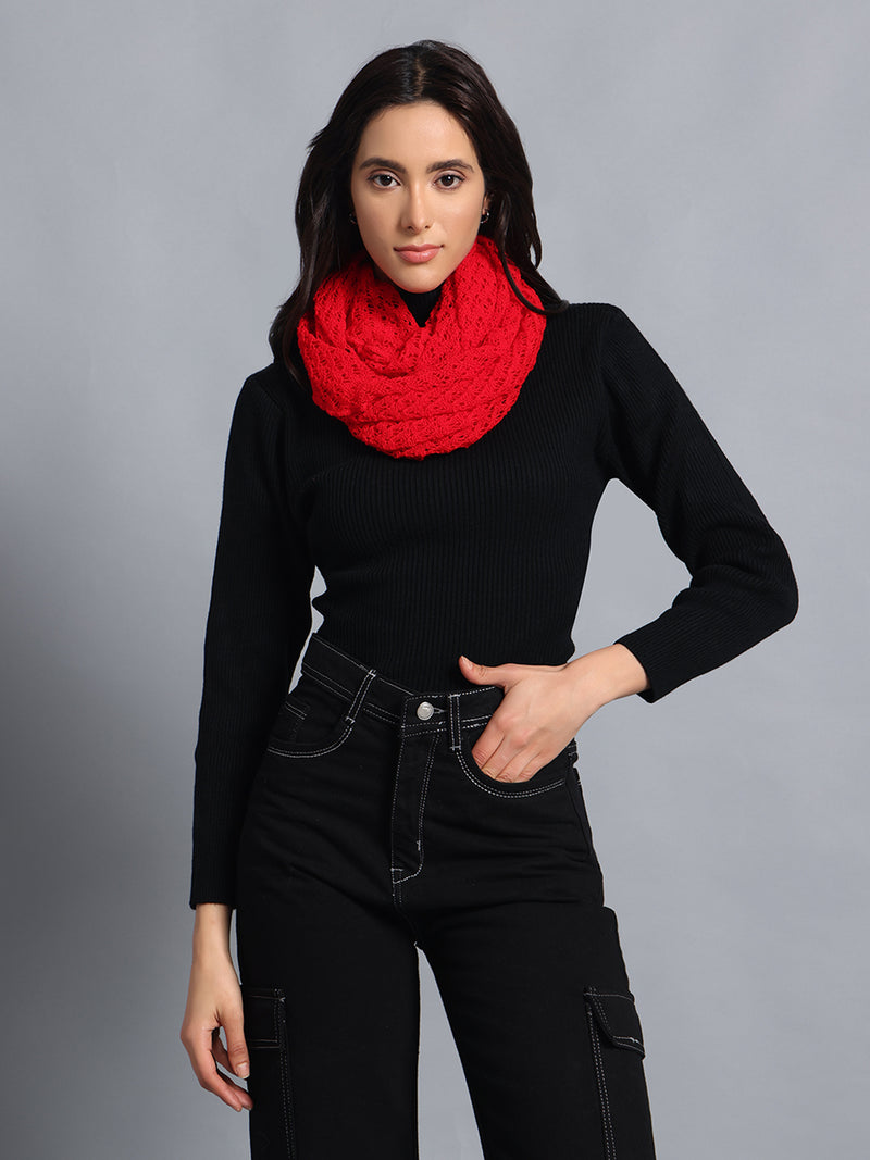 PUNK Red Infinity Muffler: Bold, Warm, and Effortlessly Cool