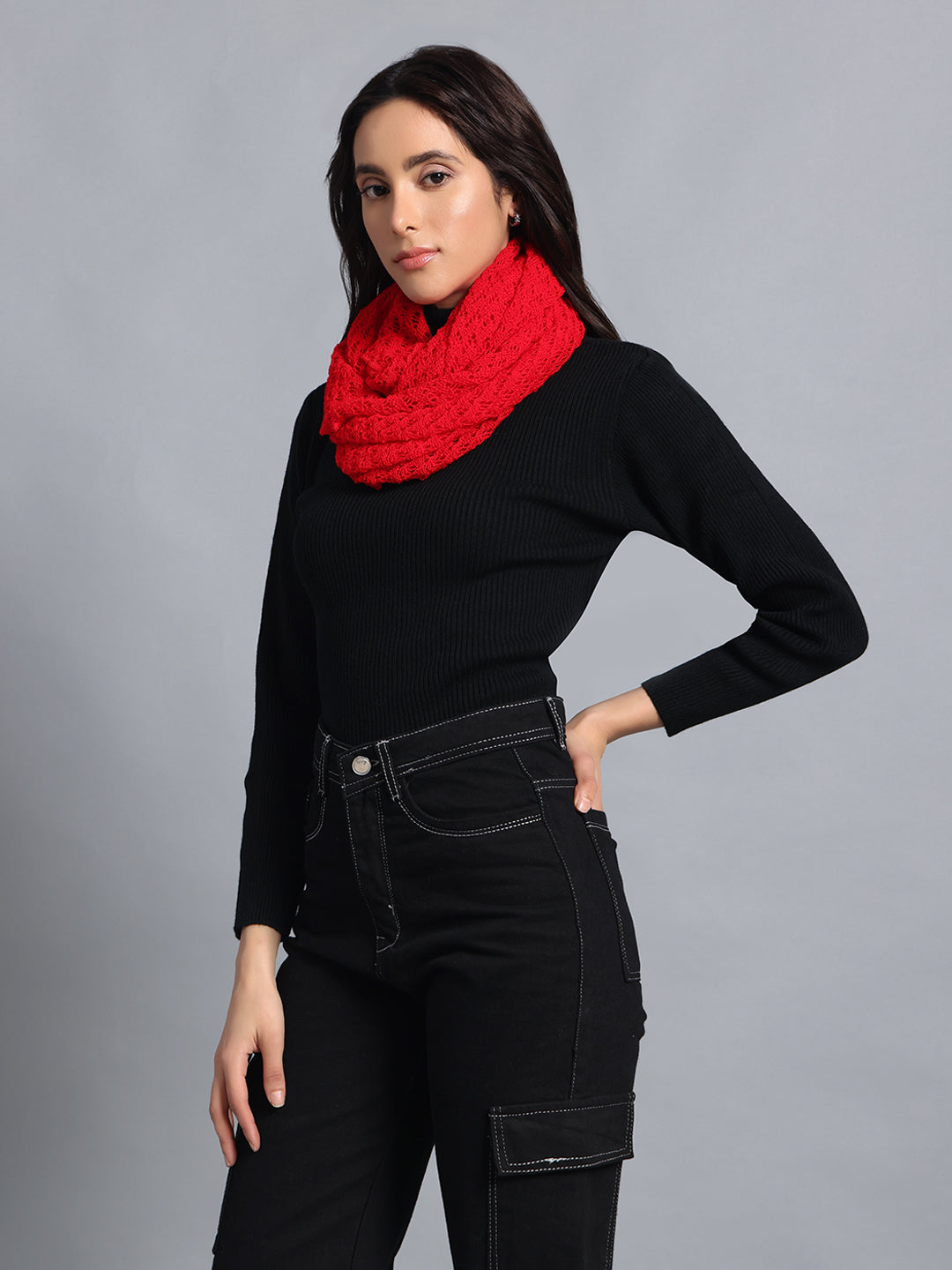 PUNK Red Infinity Muffler: Bold, Warm, and Effortlessly Cool