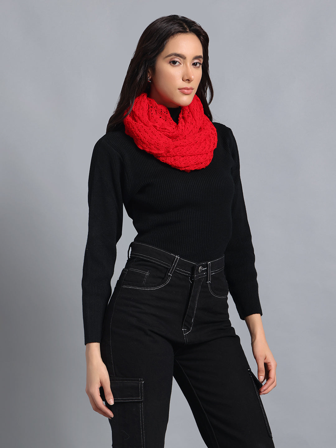 PUNK Red Infinity Muffler: Bold, Warm, and Effortlessly Cool