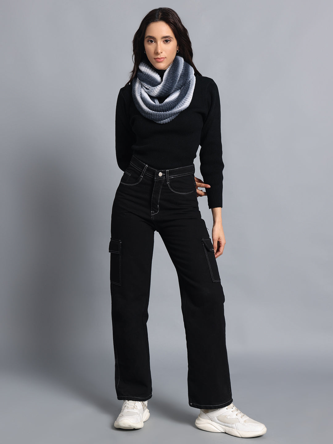 PUNK Black & White Infinity Muffler : Style Meets Comfort