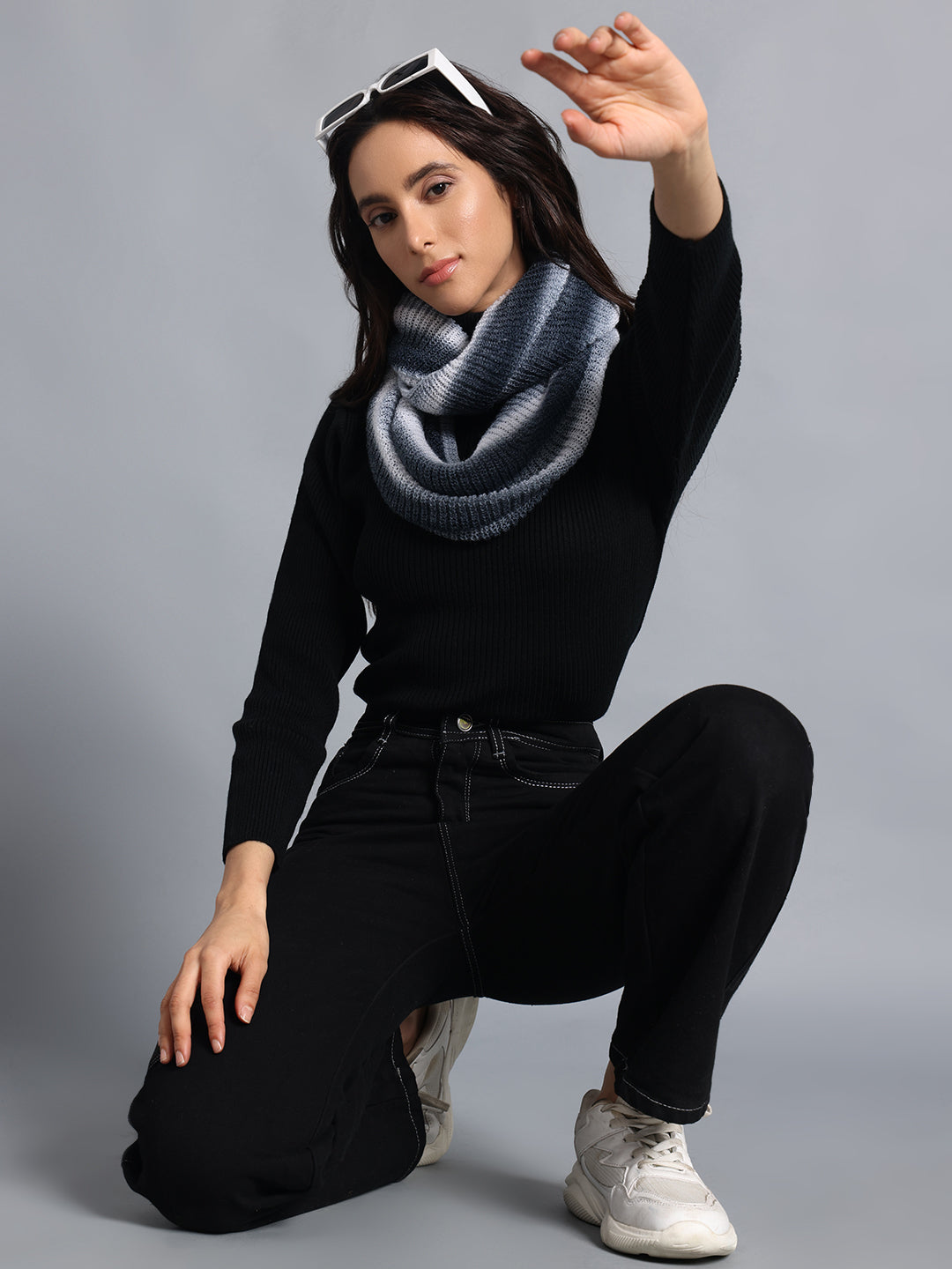 PUNK Black & White Infinity Muffler : Style Meets Comfort