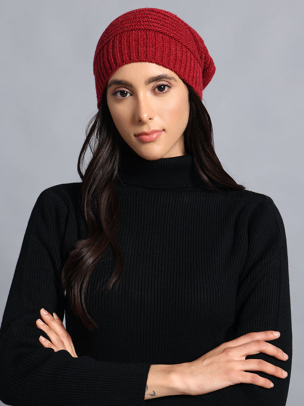 PUNK Maroon Beanie – Unisex Winterwear for All Occasions 🔥❄️