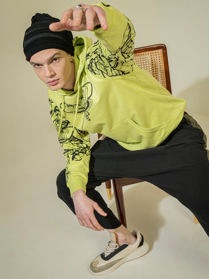 Punk TATTOOED Lime Green Sweatshirt