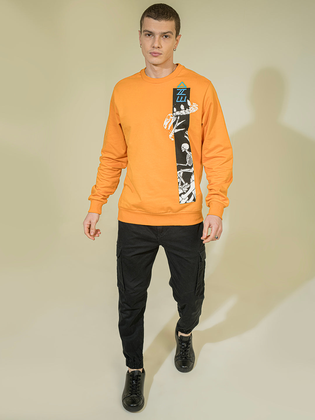 Punk THE-END Orange Sweatshirt for Men