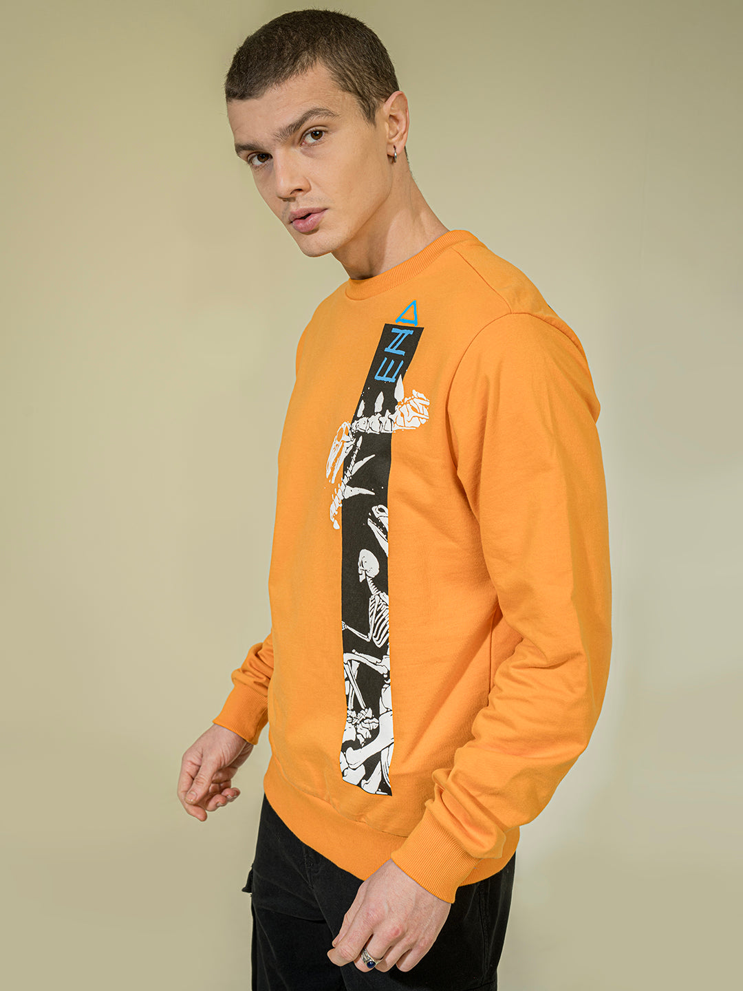 Punk THE-END Orange Sweatshirt for Men