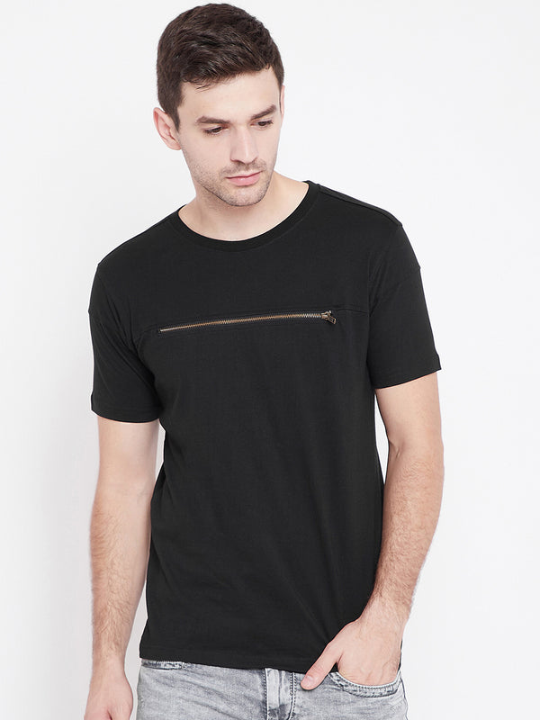 PUNK-ZIPPER Black T-Shirt
