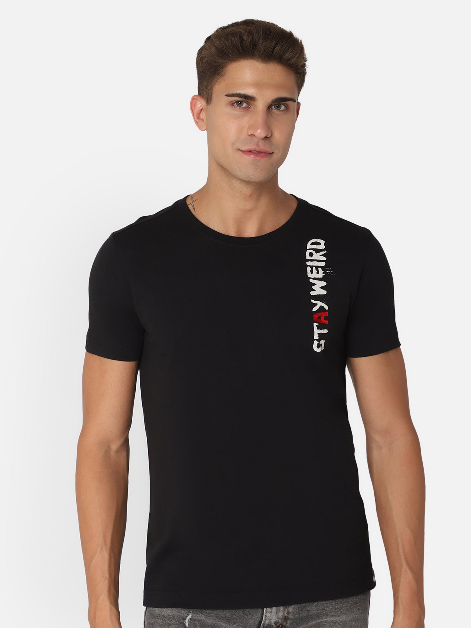 Punk STAY-WEIRD Black T-shirt