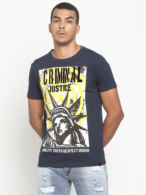 Punk CRIMINAL-JUSTICE Navy T-shirt