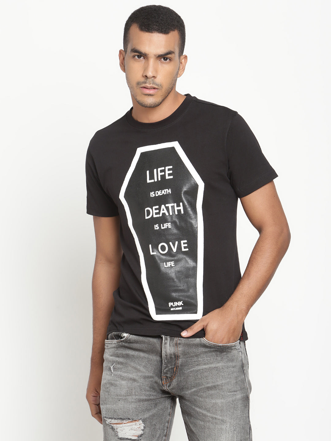Punk LIFE-IS-DEATH Black T-Shirt