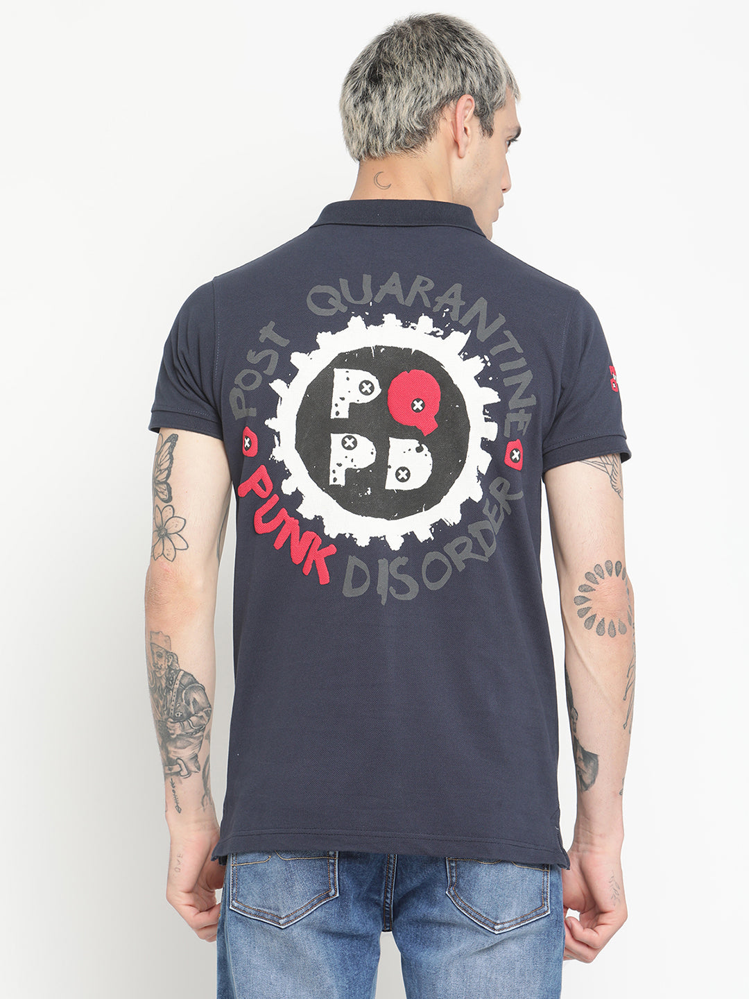 Punk Polo Navy Blue T-Shirt