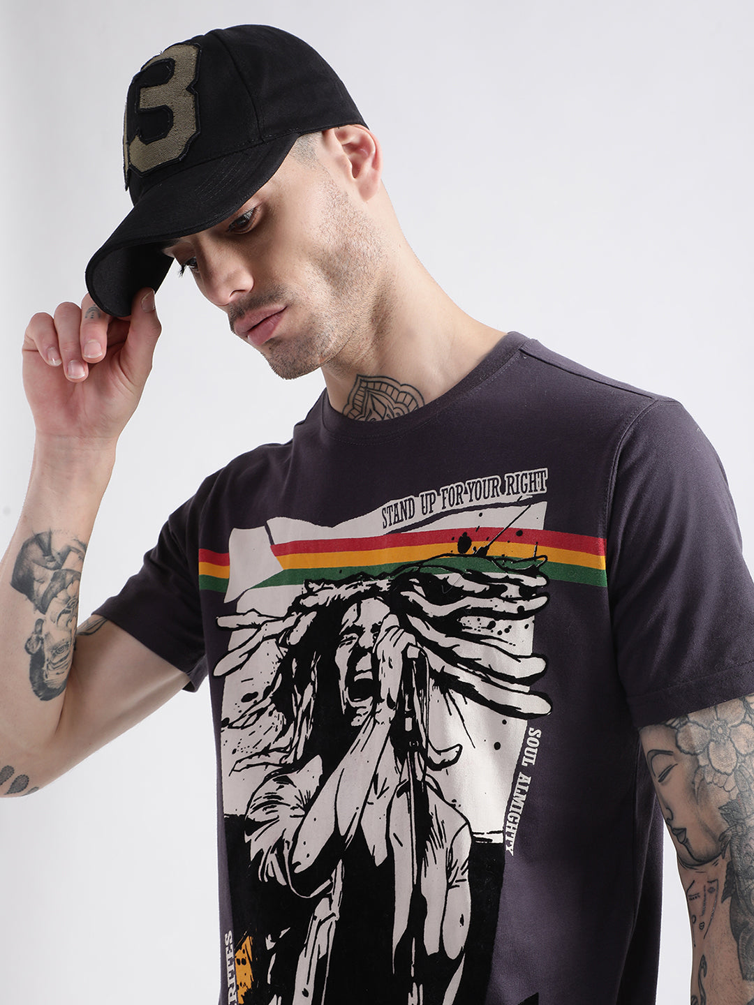 Punk Black Thirteen Number Cap