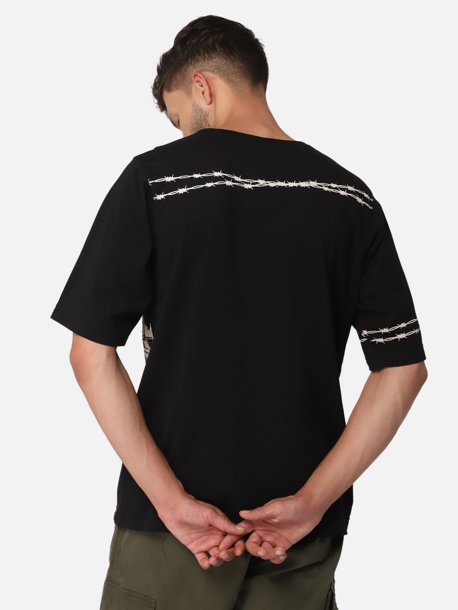 Punk Oversized CYPHER-SKULL Black T-shirt