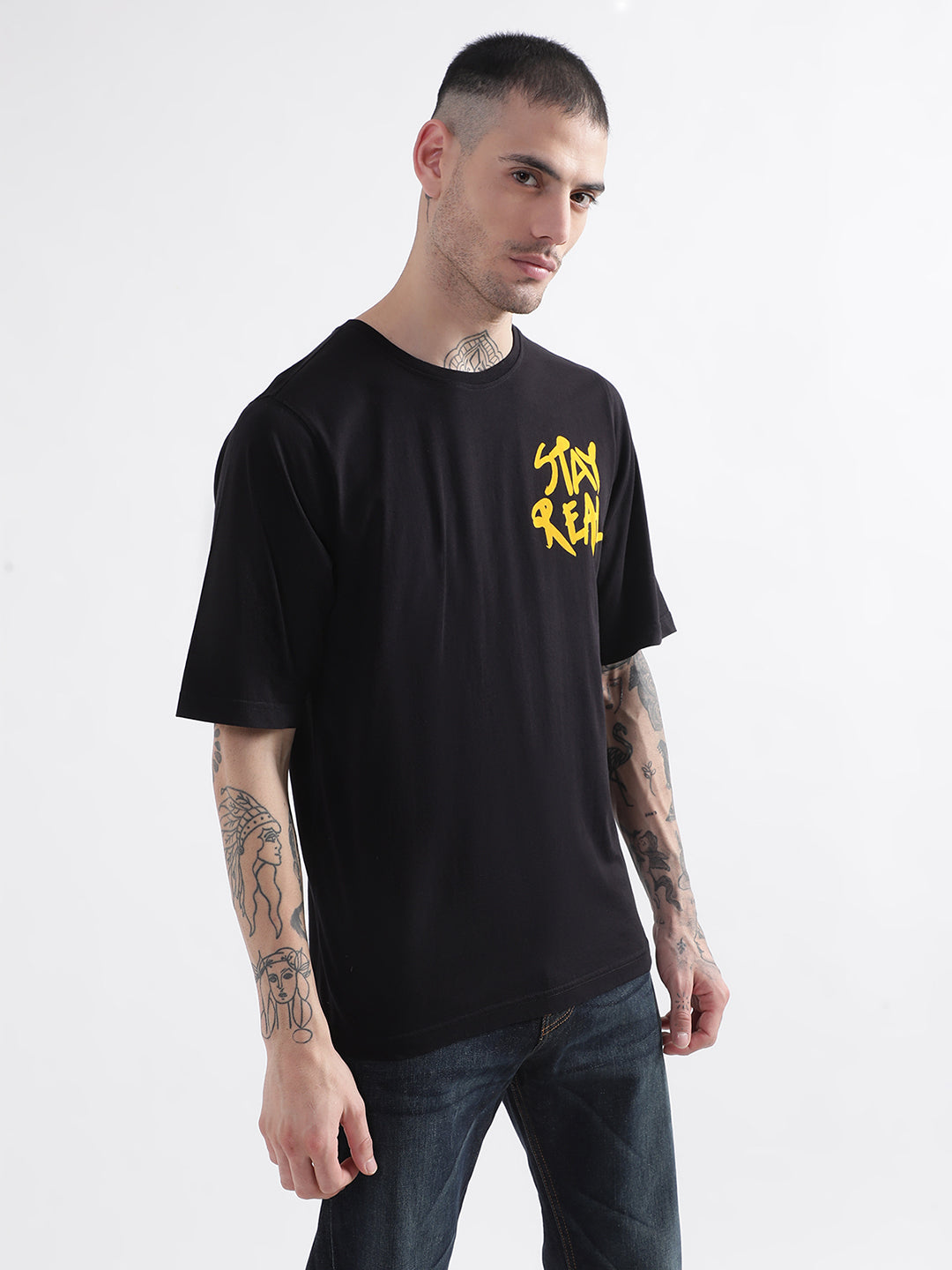 Punk STAY-REAL Black Oversized Tshirt
