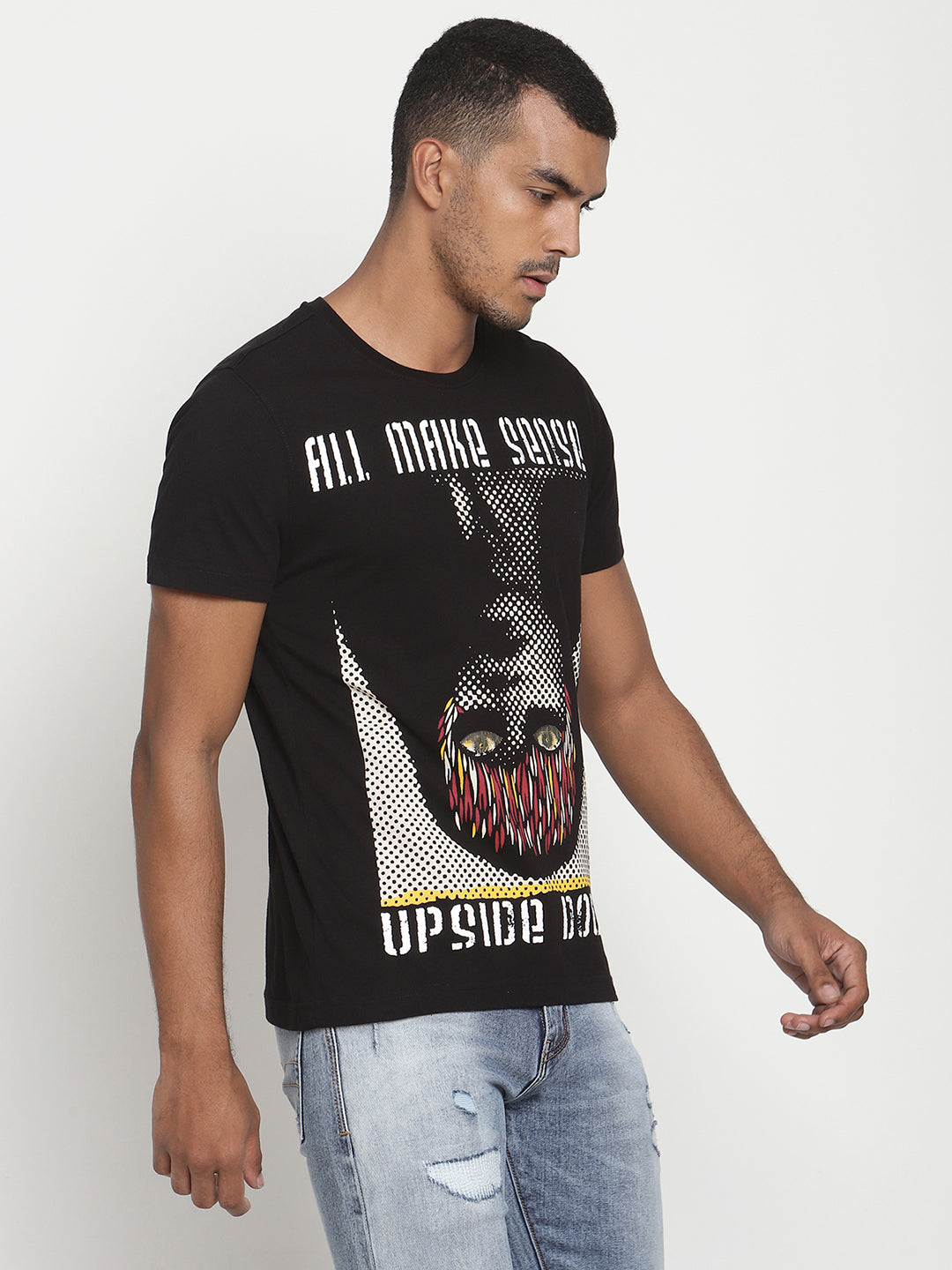 Punk UPSIDE-DOWN Black T-shirt