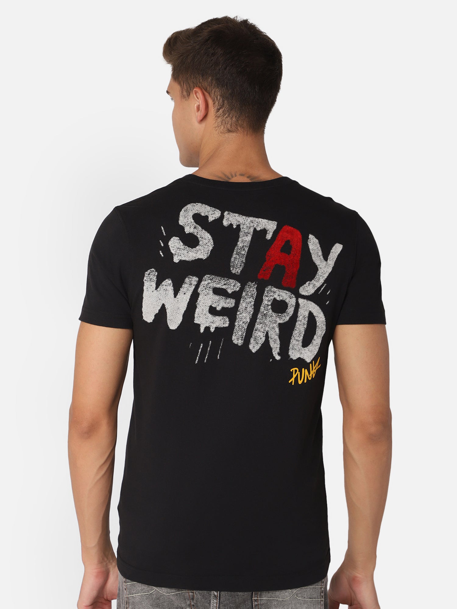 Punk STAY-WEIRD Black T-shirt