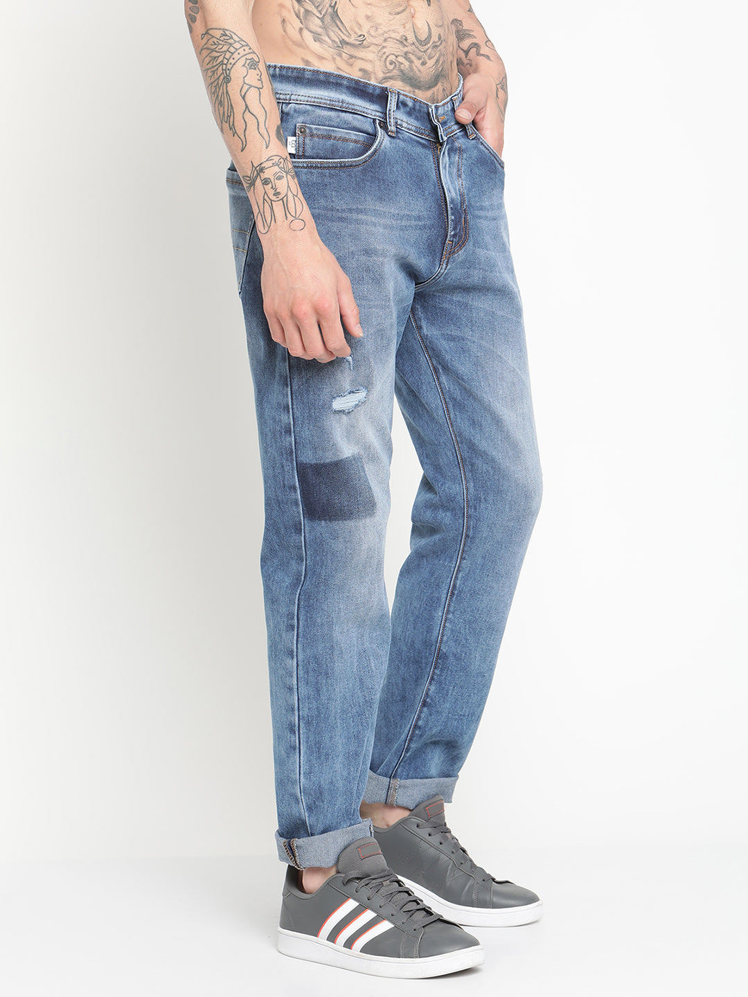 Punk Men Regular Fit Jeans