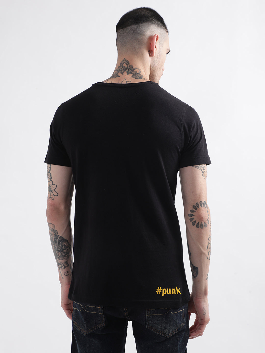 Punk CIAO Black Round Neck Tshirt