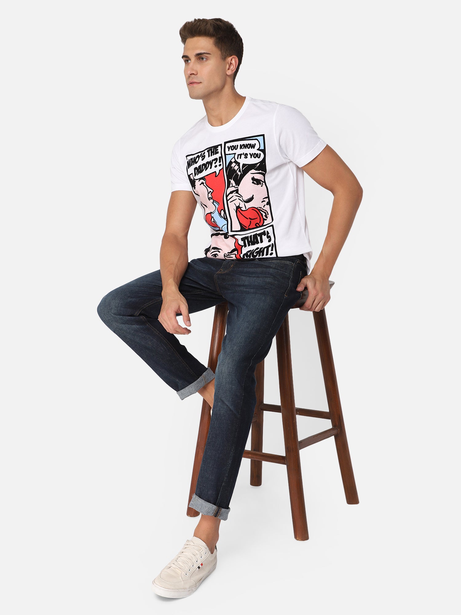 Punk WHO-IS-THE-DADDY White T-shirt