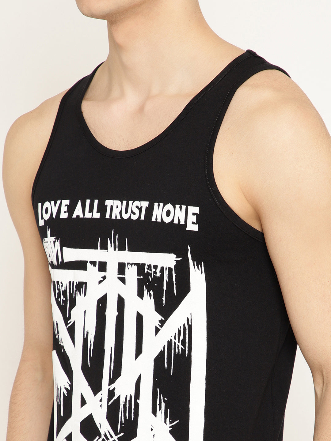 Punk LOVE-ALL-TRUST-NONE Black T-Shirt